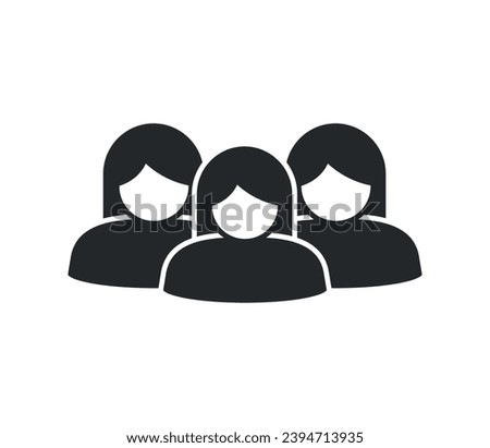 icon of women group vector isolated