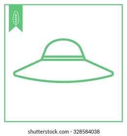 Icon of women hat with wide brim