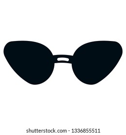 Icon of women s sunglasses. Vector illustration on white background.