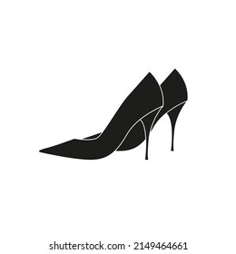 The icon of women's shoes. Simple flat vector illustration on a white background.