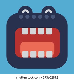 Icon Wonderful Monster. What Is Useful For Both Web Design And Illustration Program For Children. Made In The Style Flat Design, In The Best Traditions Of Minimalism With Amazing Colors.