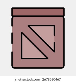 Embalaje de la caja de madera del icono. Exportar Elementos de importación. Icono en estilo de línea rellenada.