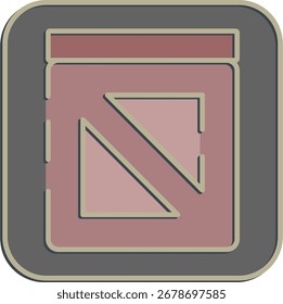 Icon wooden box packaging. Export import elements. Icon in embossed style.