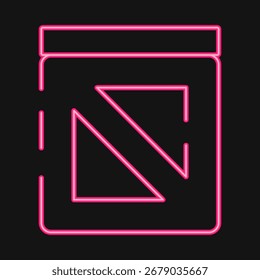Caixa de madeira ícone embalagem. Exportar elementos de importação. Ícone em estilo neon.