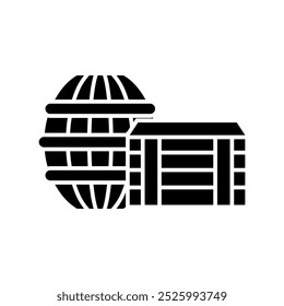 
Icon of wooden boxes and wooden barrels, storage. for web design, mobile, print, etc. isolated on white background
