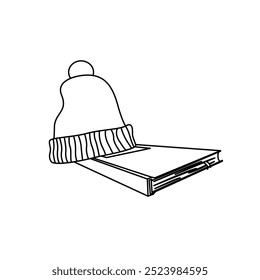 Ícone de um chapéu de lã em um livro