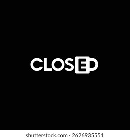 icon with the word closed a combination of font and lock image
