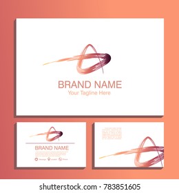 icon. word logo. abstract types. business cards pack, front and back. vector. suitable for studio, beauty, salon, art and beauty company.