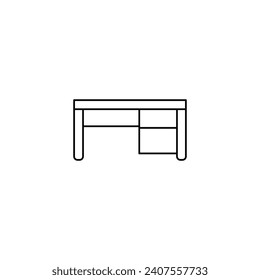 Icon work desk, home and office furniture ,Simple Set suitable for any purpose. Web design, mobile apps.	