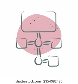 Icon Work Flow. zu Business Analysis Symbol. Color Spot Style einfaches Design editierbar. einfache Abbildung