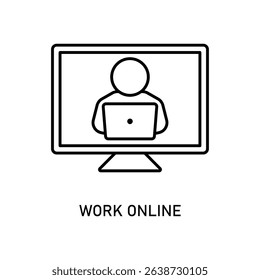 Icon a work online, isolated against a clean background.