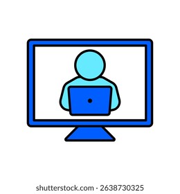 Icon a work online, isolated against a clean background.