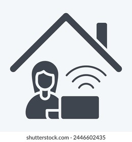 Icon Work From Remote Working 2. related to Remote Working symbol. glyph style. simple design illustration