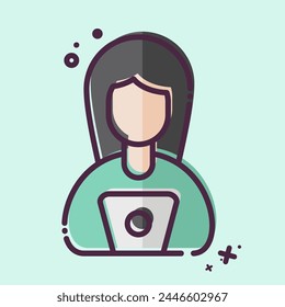 Icon Work from Remote Working. related to Remote Working symbol. MBE style. simple design illustration