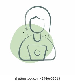 Icon Work from Remote Working. related to Remote Working symbol. Color Spot Style. simple design illustration