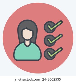 Icon Work Tasks. related to Remote Working symbol. color mate style. simple design illustration