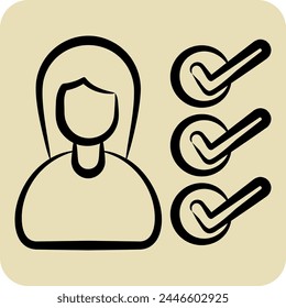 Icon Work Tasks. related to Remote Working symbol. hand drawn style. simple design illustration