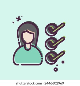 Icon Work Tasks. related to Remote Working symbol. MBE style. simple design illustration