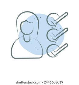 Icon Work Tasks. related to Remote Working symbol. Color Spot Style. simple design illustration