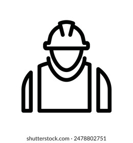 icon worker builder with helmet safety design template