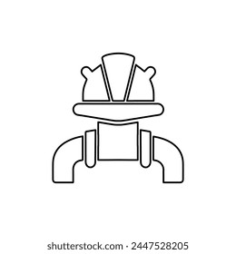 icono de un obrero en un casco, sobre un fondo blanco, Ilustración vectorial