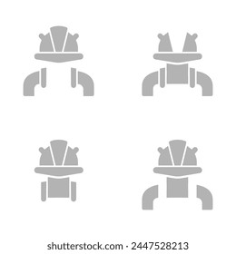 icono de un obrero en un casco, sobre un fondo blanco, Ilustración vectorial