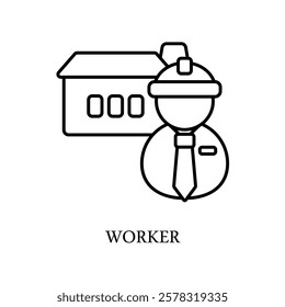 Icon a worker, isolated against a clean background.