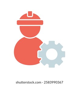 Icon a worker, isolated against a clean background.