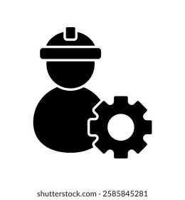 Icon a worker, isolated against a clean background.