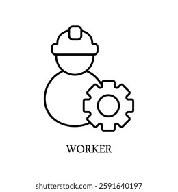 Icon a worker, isolated against a clean background.