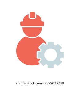 Icon a worker, isolated against a clean background.