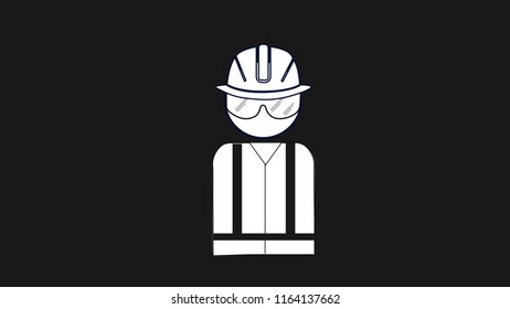 icon worker vector illustration