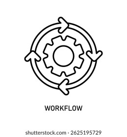 Ícone de um fluxo de trabalho, isolado contra um plano de fundo limpo.