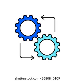 Icono de un flujo de trabajo, aislado contra un fondo limpio.