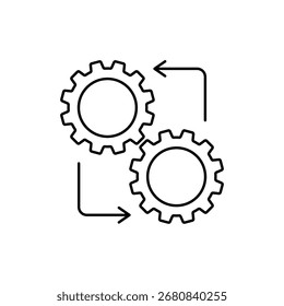 Icono de un flujo de trabajo, aislado contra un fondo limpio.