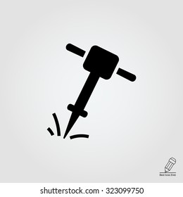 Icon of working jackhammer