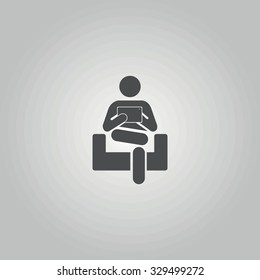 Icon of the working person in Wi-Fi to a zone.