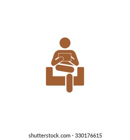 Icon of the working person in Wi-Fi to a zone.