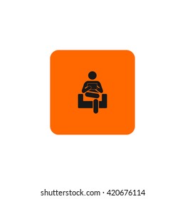 Icon of the working person in Wi-Fi to a zone.