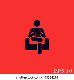 Icon of the working person in Wi-Fi to a zone.