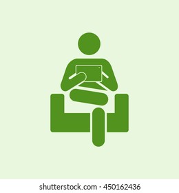 Icon of the working person in Wi-Fi to a zone.