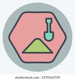 Icon Working. related to Road Sign symbol. color mate style. simple design editable. simple illustration