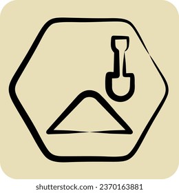 Icon Working. related to Road Sign symbol. hand drawn style. simple design editable. simple illustration