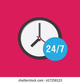 Icon working time 24-7 icon