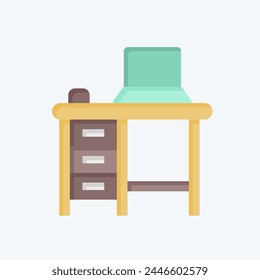 Icono Lugar de trabajo. relacionado con el símbolo de trabajo remoto. estilo plano. ilustración de diseño simple