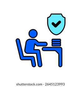 Icon a workplace security, isolated against a clean background.