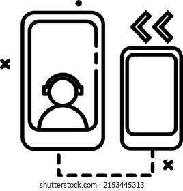 Icon Works Collaboration Simple Outline Phone Online Meeting