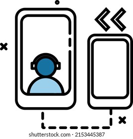 Icon Works Collaboration Simple Outline Phone Online Meeting