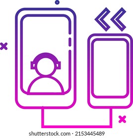 Icon Works Collaboration Simple Outline Phone Online Meeting