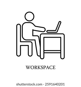 Icon a workspace, isolated against a clean background.